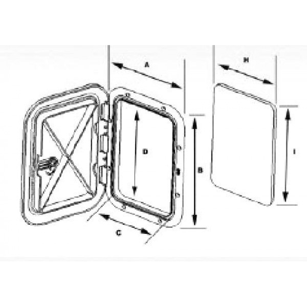 ΠΟΡΤΑΚΙΑ ΤΕΤΡΑΓΩΝΑ  46cm  χ  51cm Εξοπλισμος Σκαφων